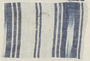 textile in blue and white stripe