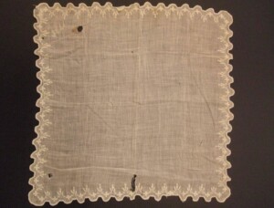 white embroidered handkerchief
