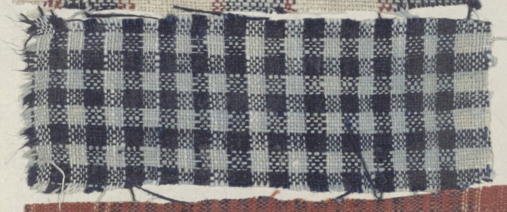 blue-and-white checked textile